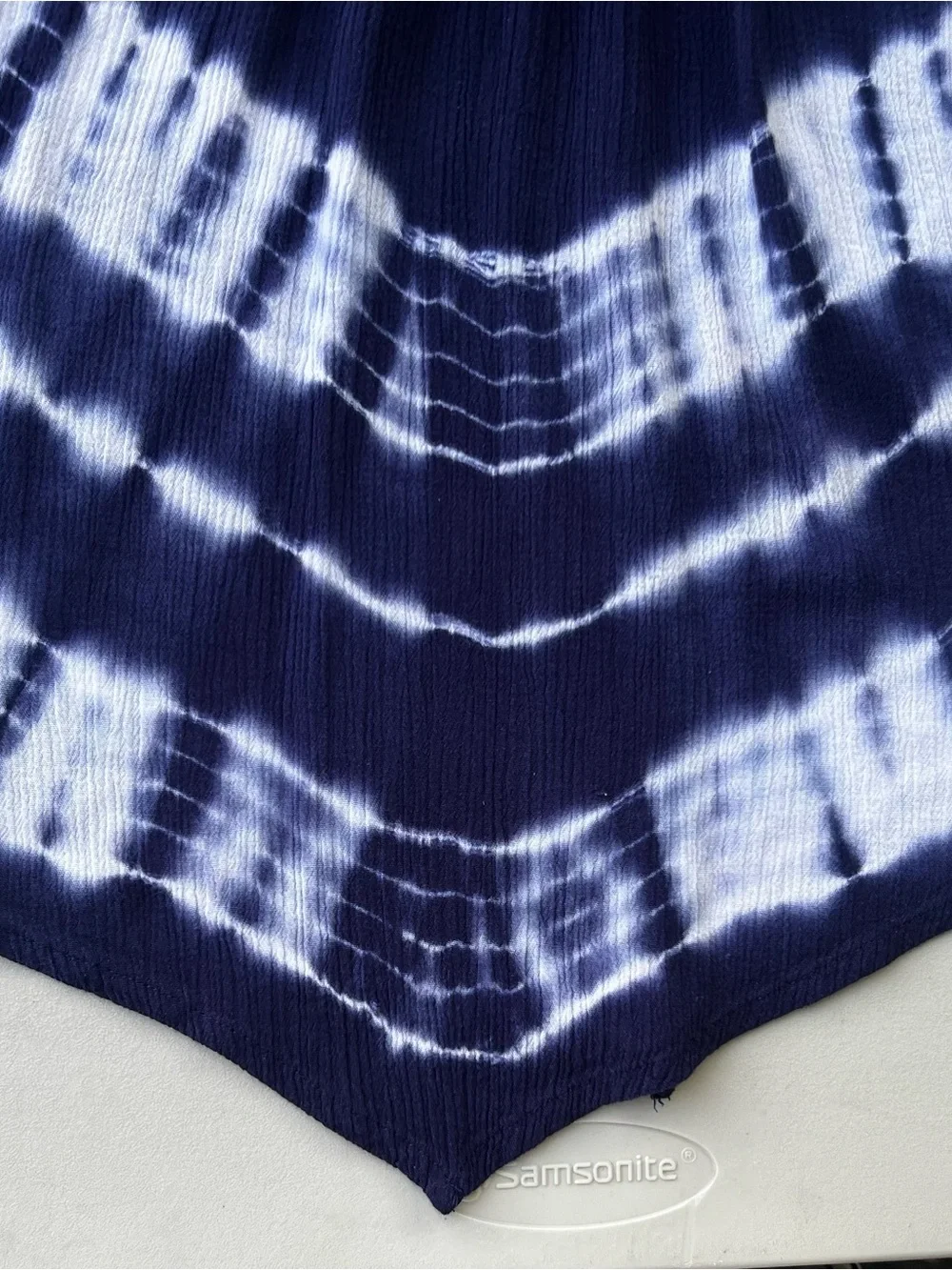 Justice Navy and White Tie-Dye Tank Dress